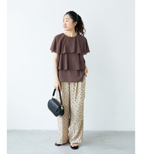  「《手洗い可能》シアーフリルティアードブラウス」|シャツ・ブラウス|