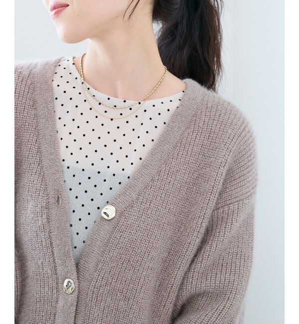  「《手洗い可能》ラメシャギーニットカーデ」|カーディガン|