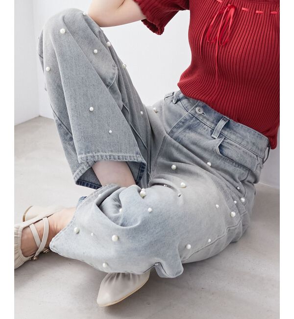 MAJESTICLEGON「ロマンティックアソートデニム」|デニム|ブルー柄