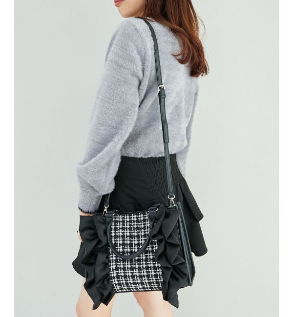  「ツイードフリルショルダーバッグ」|ショルダー・メッセンジャー|