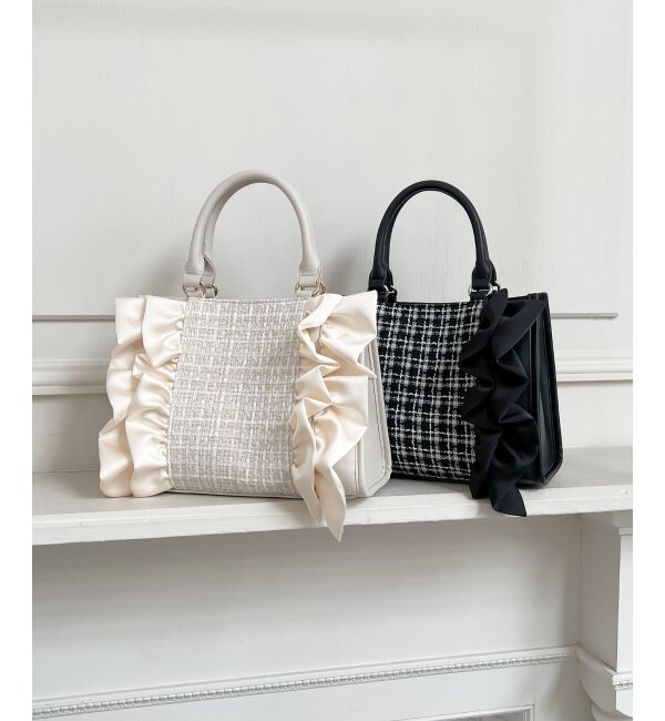  「ツイードフリルショルダーバッグ」|ショルダー・メッセンジャー|