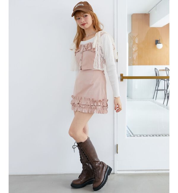 MAJESTICLEGON「ホイップフリルデニムスカパン」|スカート|