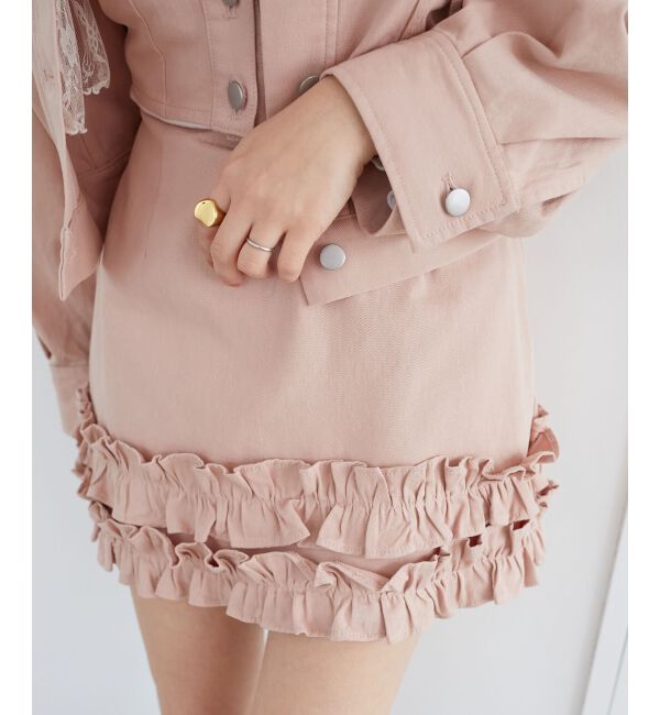 MAJESTICLEGON「ホイップフリルデニムスカパン」|スカート|