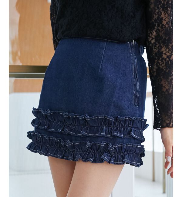 MAJESTICLEGON「ホイップフリルデニムスカパン」|スカート|