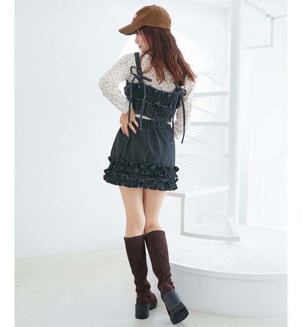 MAJESTICLEGON「ホイップフリルデニムスカパン」|スカート|