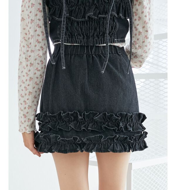 MAJESTICLEGON「ホイップフリルデニムスカパン」|スカート|