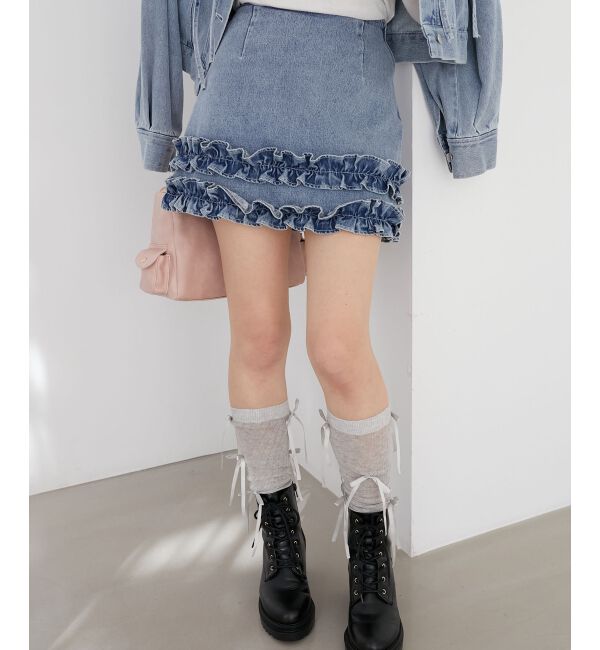 MAJESTICLEGON「ホイップフリルデニムスカパン」|スカート|