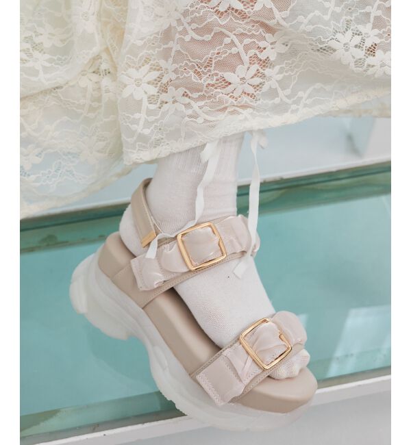  「ジェリーソールギャザースポサン」|サンダル|