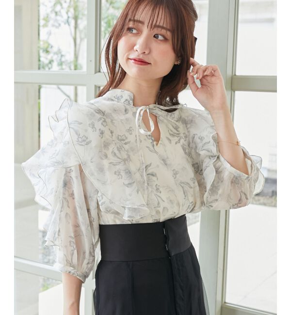  「エアリーフリルブラウス」|シャツ・ブラウス|ｱｲﾎﾞﾘｰ柄