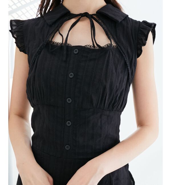  「デコルテオープンノースリロングワンピ」|ワンピース|