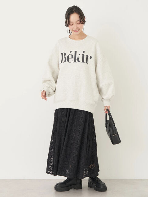 earth music&ecology「起毛レースフレアスカート」|フレア|