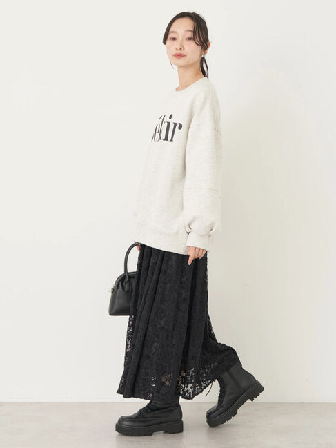 earth music&ecology「起毛レースフレアスカート」|フレア|