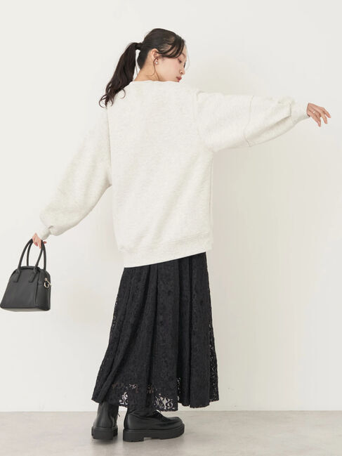 earth music&ecology「起毛レースフレアスカート」|フレア|