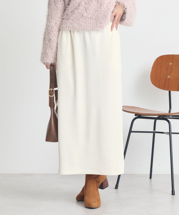 earth music&ecology「コーデュロイナロースカート」|タイト|Ivory
