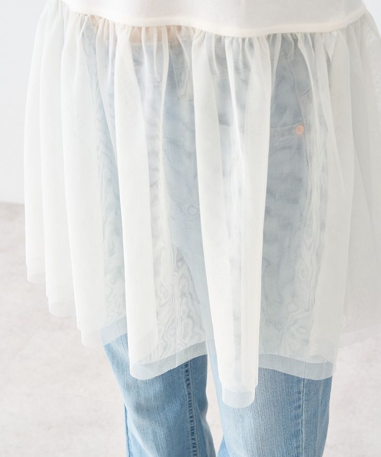 earth music&ecology「あったかフェミニンインナー(チュールヘム)」|Tシャツ・カットソー|