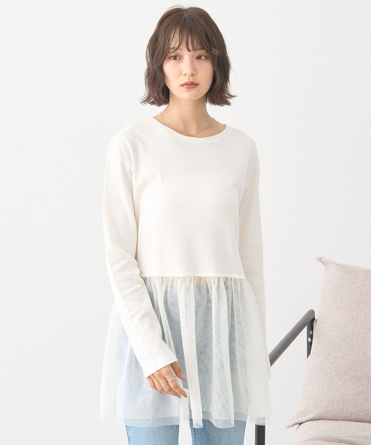 earth music&ecology「あったかフェミニンインナー(チュールヘム)」|Tシャツ・カットソー|