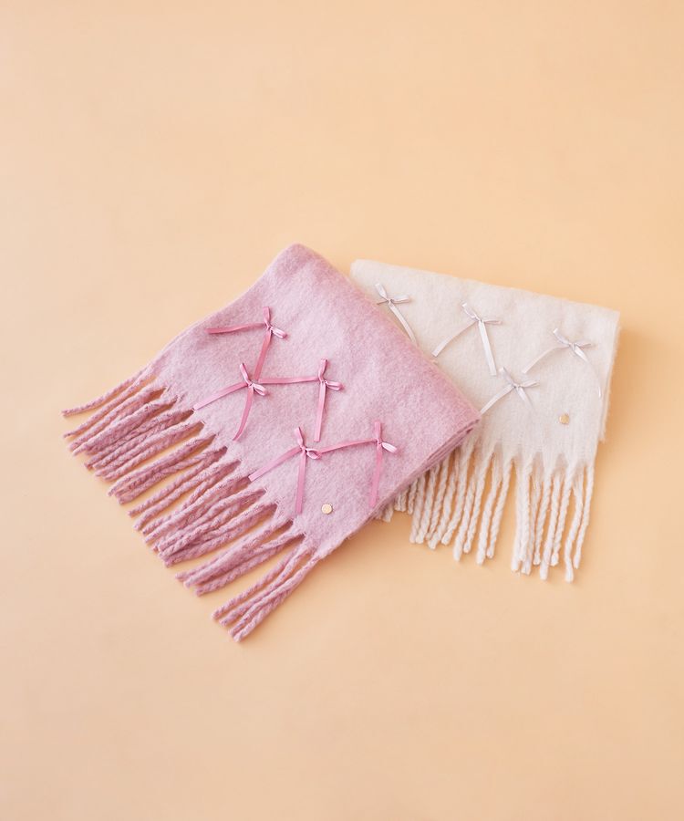 Maison de FLEUR「リボンフリンジストール」|ストール|