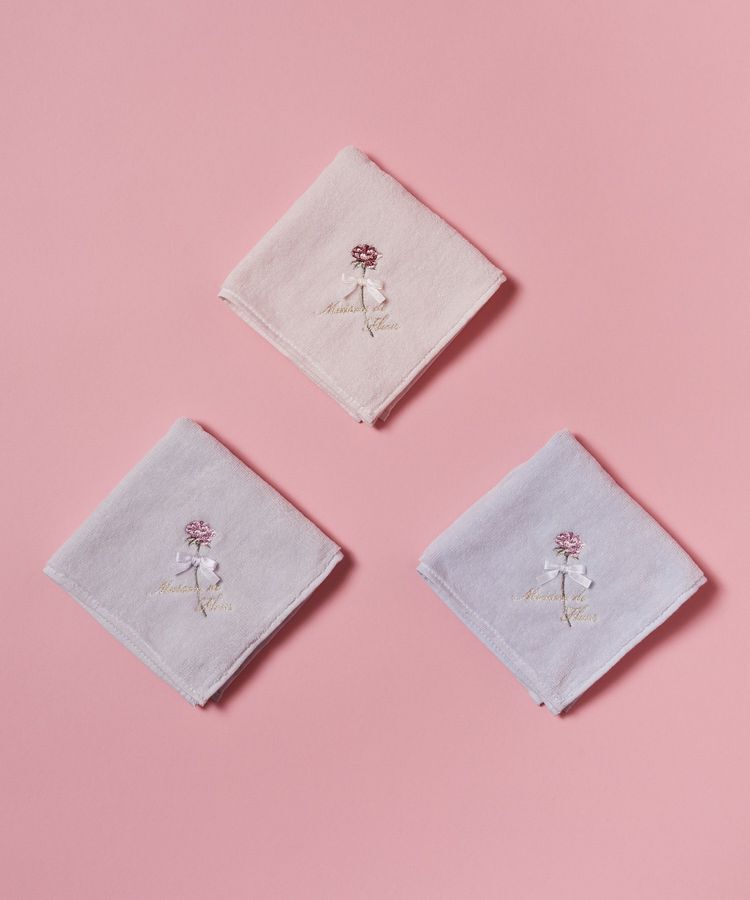 Maison de FLEUR「ローズ刺繍タオルハンカチ」|ハンカチ|