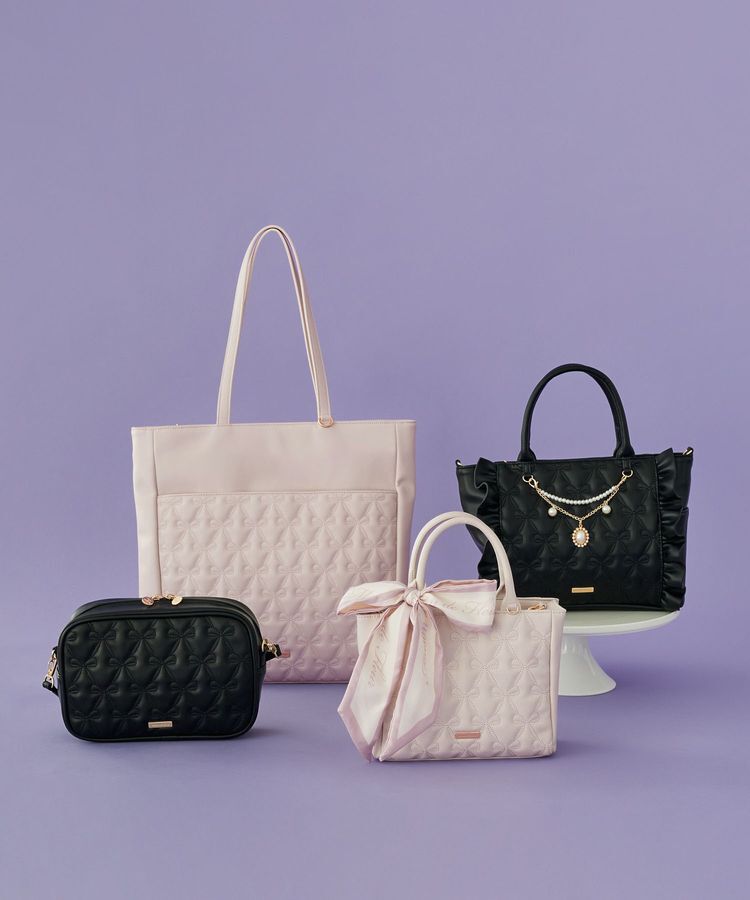 Maison de FLEUR「リボンキルティングキャリーオントート」|トートバッグ|