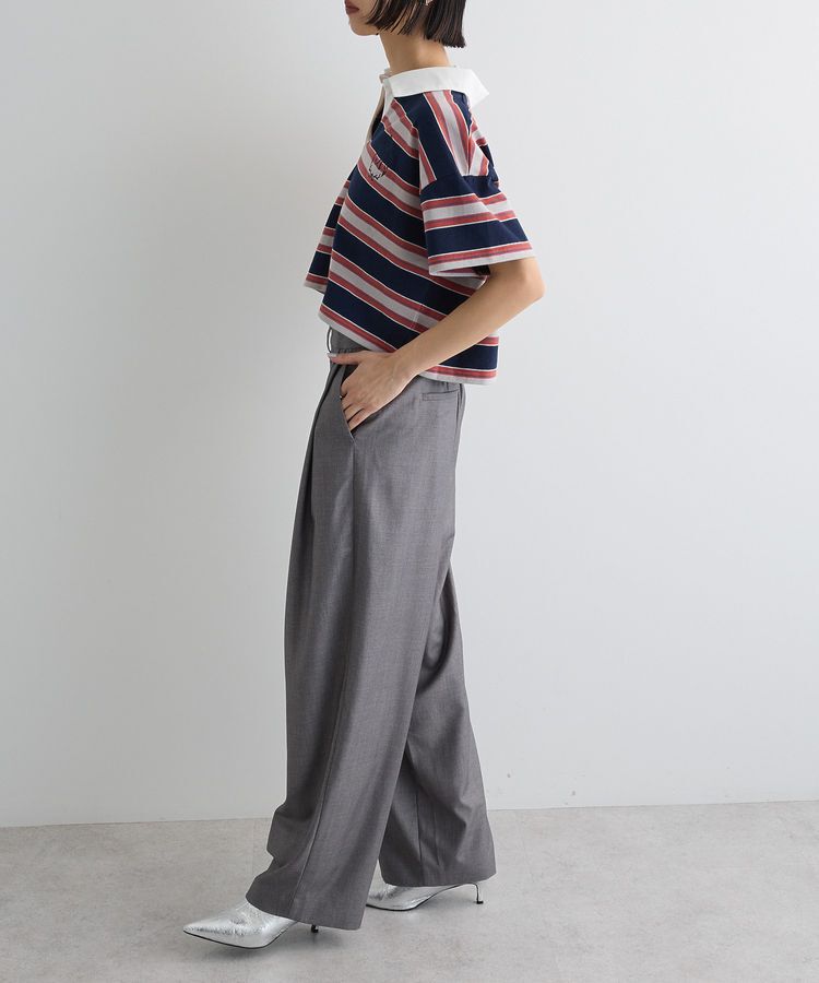 AnriettMusee「エムブレム刺繍ショートボーダーカットソー」|Tシャツ・カットソー|