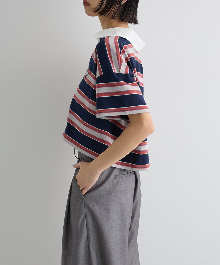 AnriettMusee「エムブレム刺繍ショートボーダーカットソー」|Tシャツ・カットソー|