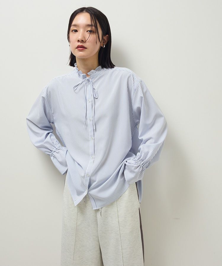 Green Parks「フリルカラーインナーシャツ」|シャツ・ブラウス|Stripe