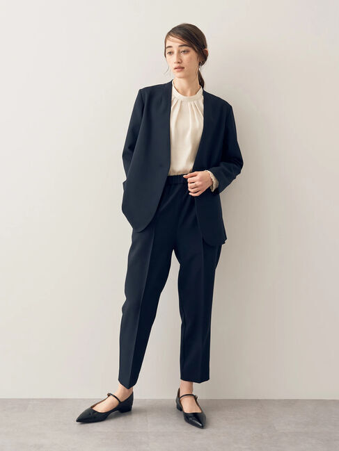 YECCA VECCA「ストレッチノーカラージャケット」|ノーカラージャケット|