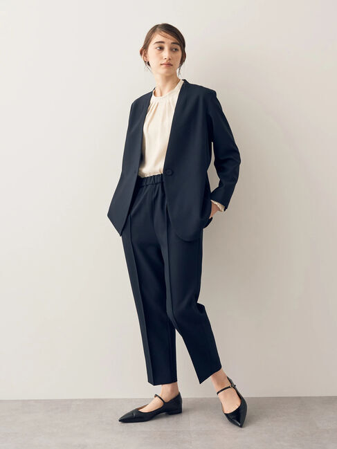 YECCA VECCA「ストレッチノーカラージャケット」|ノーカラージャケット|