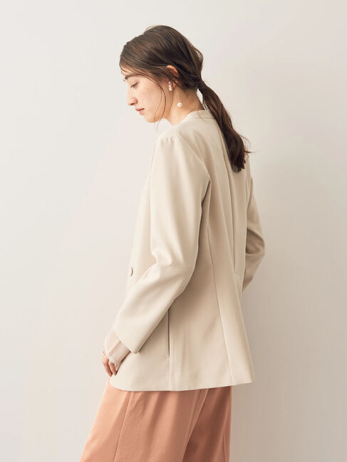 YECCA VECCA「ストレッチノーカラージャケット」|ノーカラージャケット|