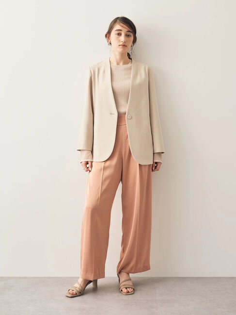 YECCA VECCA「ストレッチノーカラージャケット」|ノーカラージャケット|