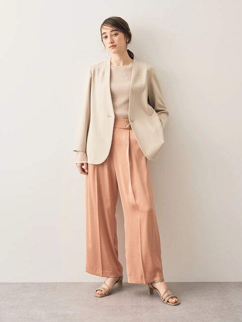 YECCA VECCA「ストレッチノーカラージャケット」|ノーカラージャケット|