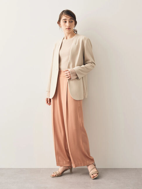 YECCA VECCA「ストレッチノーカラージャケット」|ノーカラージャケット|