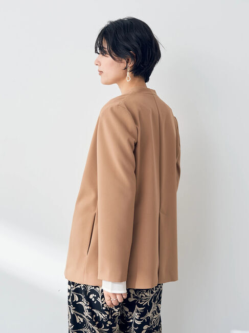 YECCA VECCA「ストレッチノーカラージャケット」|ノーカラージャケット|