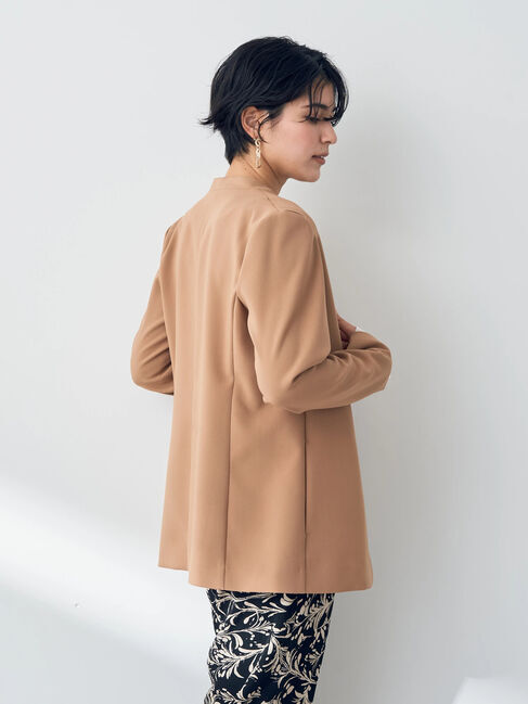 YECCA VECCA「ストレッチノーカラージャケット」|ノーカラージャケット|