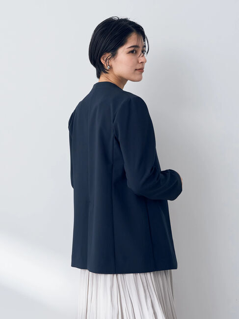 YECCA VECCA「ストレッチノーカラージャケット」|ノーカラージャケット|