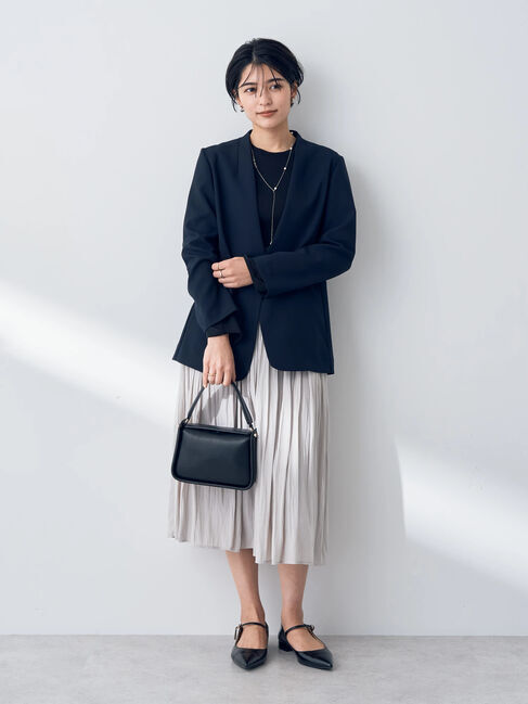 YECCA VECCA「ストレッチノーカラージャケット」|ノーカラージャケット|