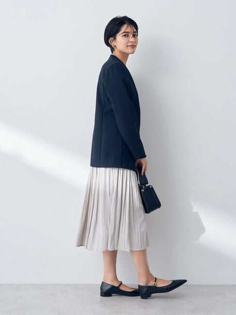 YECCA VECCA「ストレッチノーカラージャケット」|ノーカラージャケット|