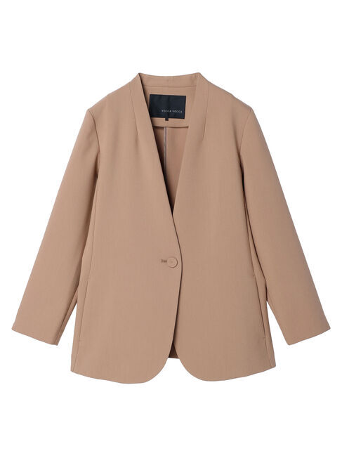 YECCA VECCA「ストレッチノーカラージャケット」|ノーカラージャケット|