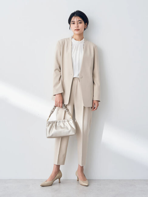 YECCA VECCA「ストレッチノーカラージャケット」|ノーカラージャケット|