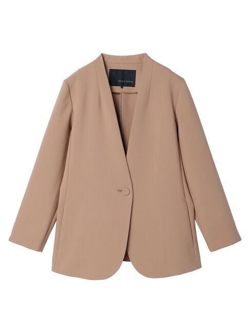 YECCA VECCA「ストレッチノーカラージャケット」|ノーカラージャケット|