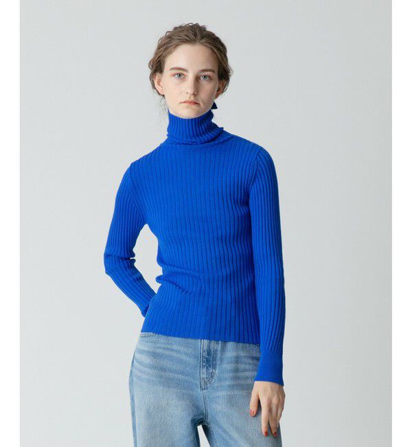 allureville「釦ディティール2WAY ネックリブプルオーバー」|その他|ブルー