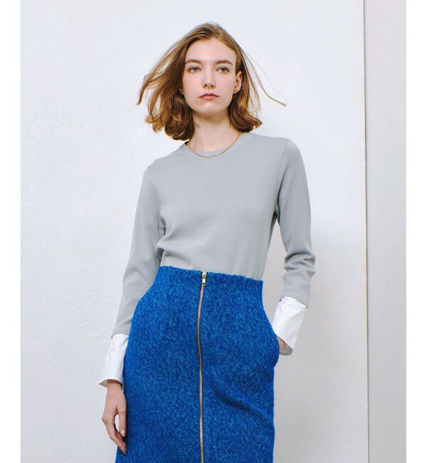 allureville「カフスドッキングプルオーバー」|ニット・セーター|グレー