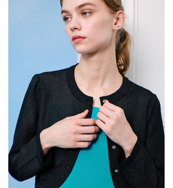 LOULOU WILLOUGHBY「【LOULOU WILLOUGHBY】ラメボレロ」|カーディガン|ブラック