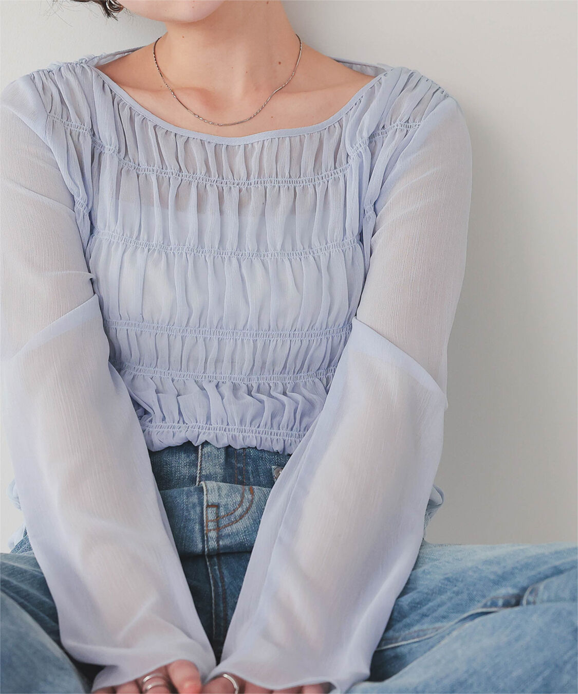 titivate「シアー楊柳シャーリングブラウス」|シャツ・ブラウス|