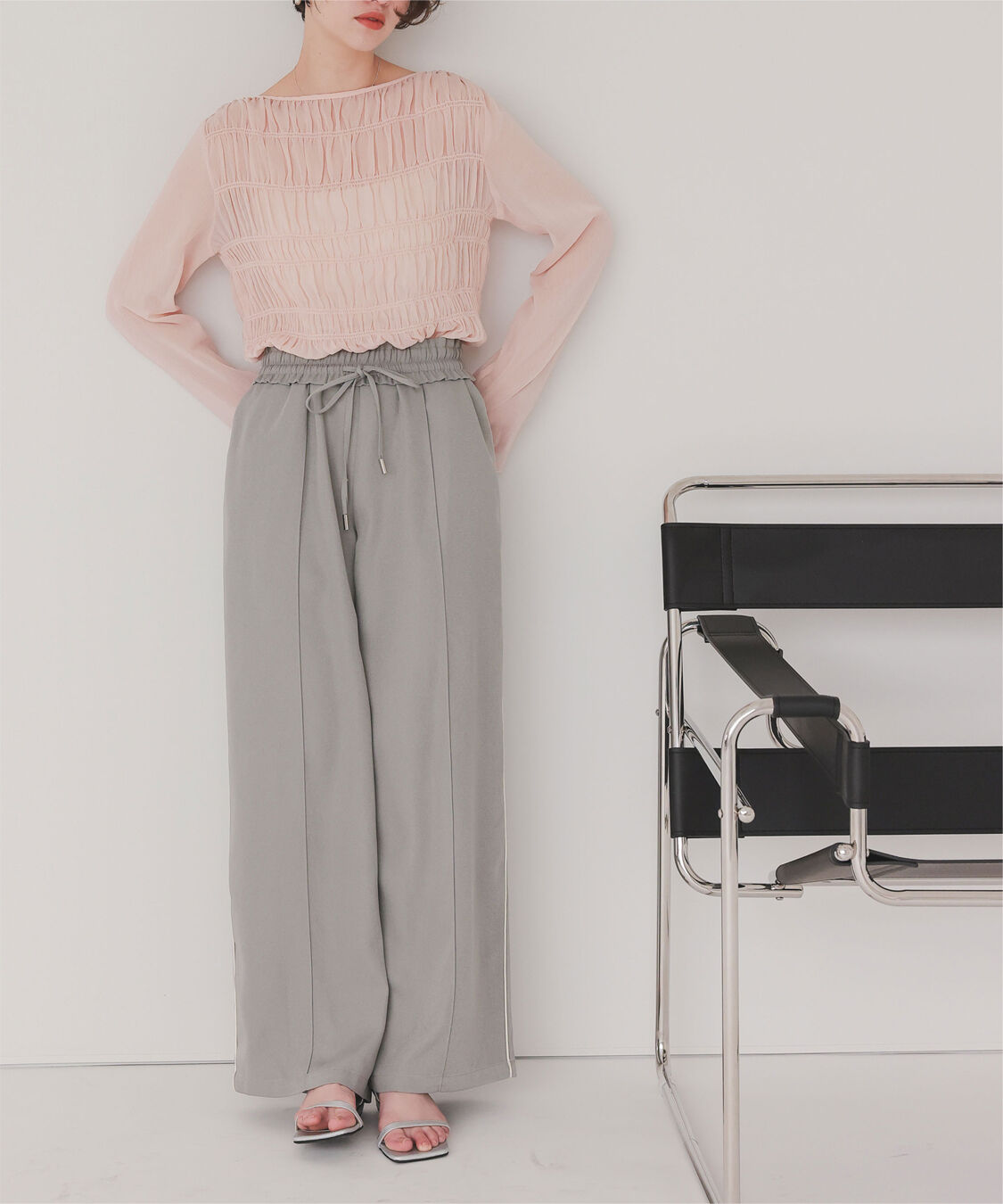 titivate「シアー楊柳シャーリングブラウス」|シャツ・ブラウス|