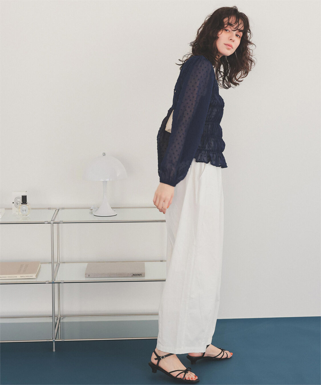 titivate「シアー楊柳ぽこぽこシャーリングトップス」|シャツ・ブラウス|