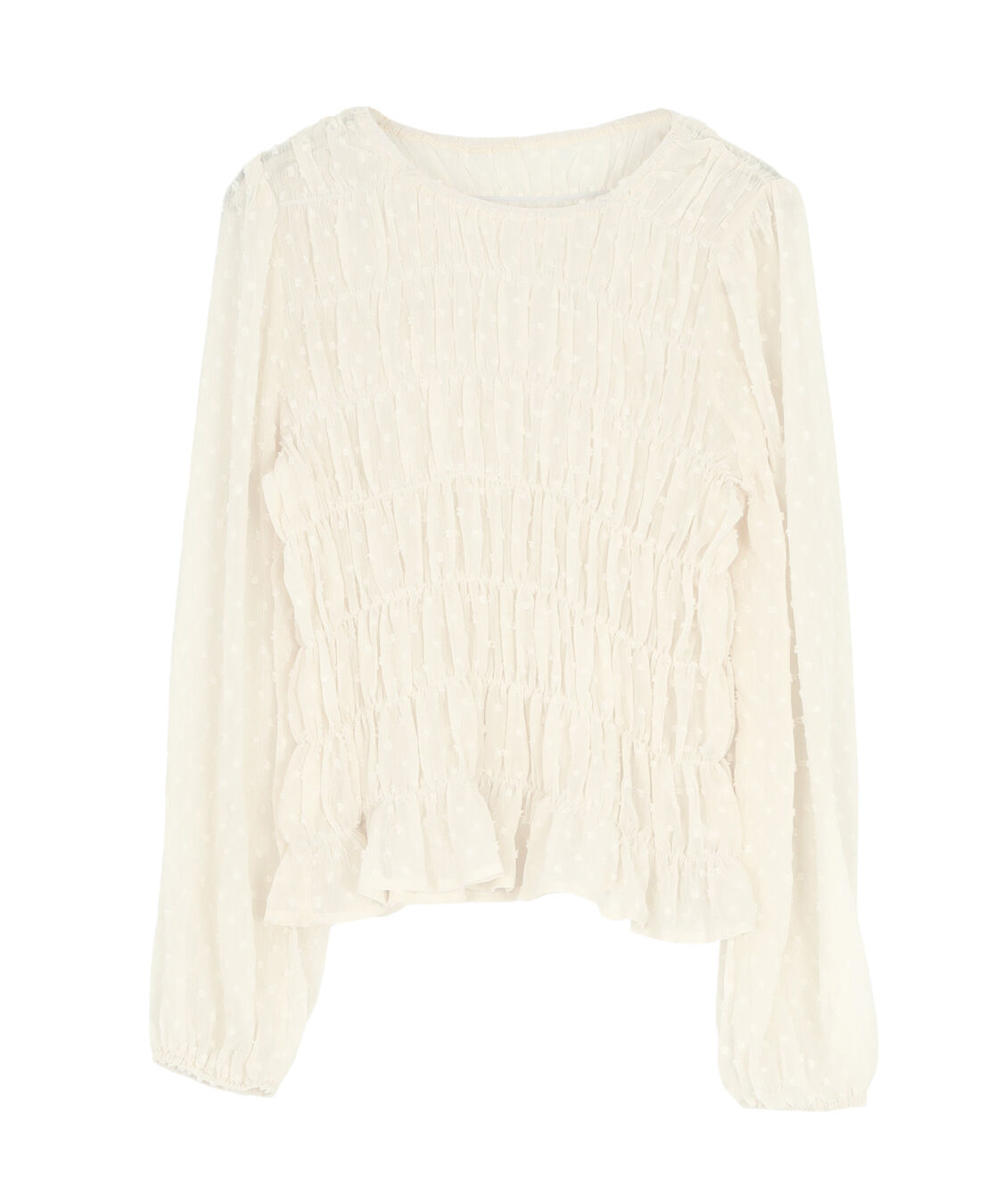 titivate「シアー楊柳ぽこぽこシャーリングトップス」|シャツ・ブラウス|