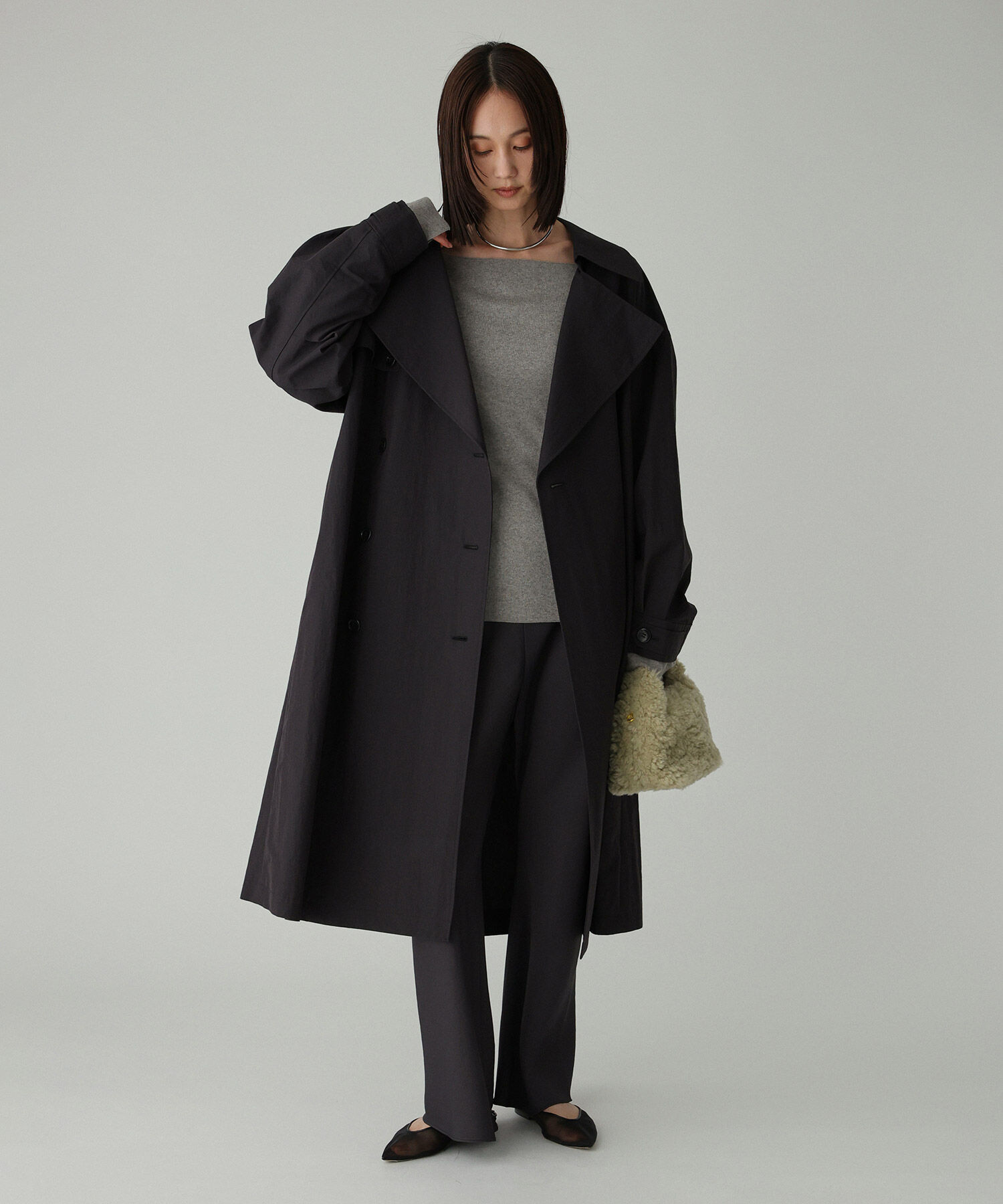 BABYLONE「コットンナイロンロングトレンチ」|トレンチコート|