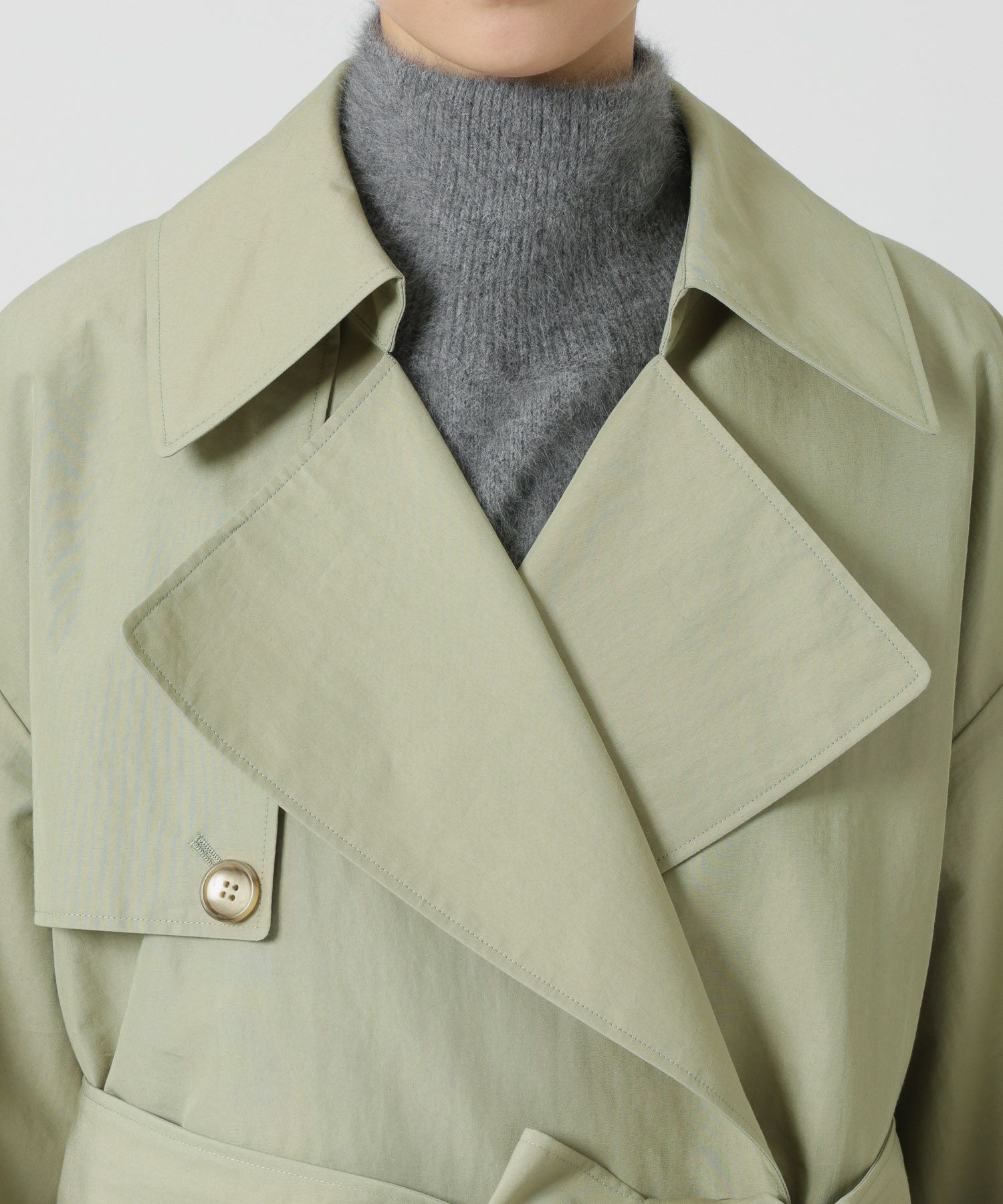 BABYLONE「コットンナイロンロングトレンチ」|トレンチコート|