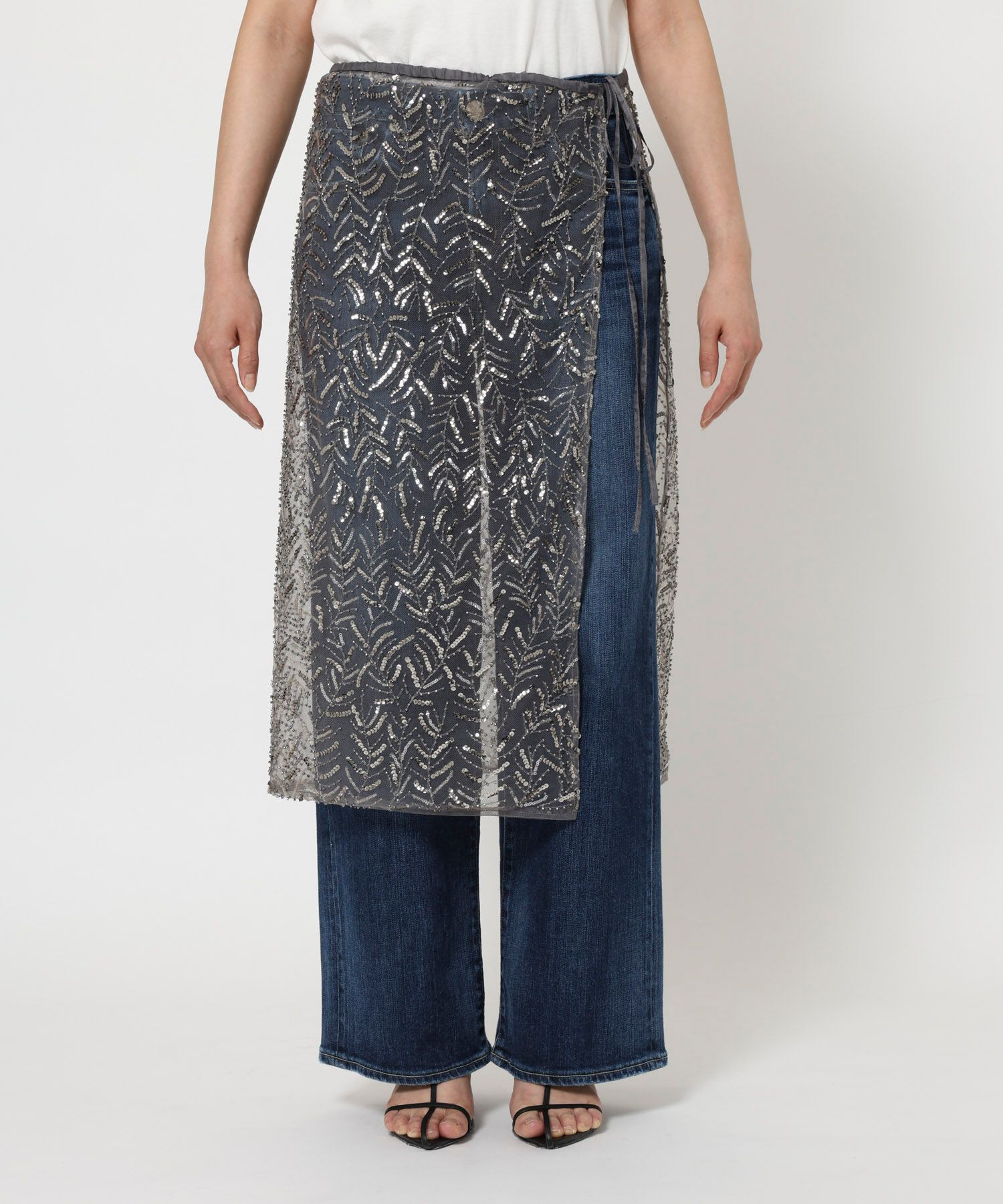 BABYLONE「チュールビーズラップスカート」|スカート|